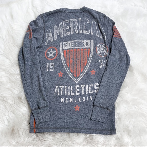 American Fighter Long Sleeve Thermal in Grey Size Small - Picture 2 of 3